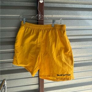 Surf Style Men's Bright Yellow Swim Trunks